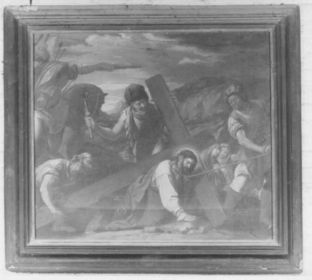 Cristo cade sotto la croce (dipinto) di Buffetti Ludovico (sec. XVIII)