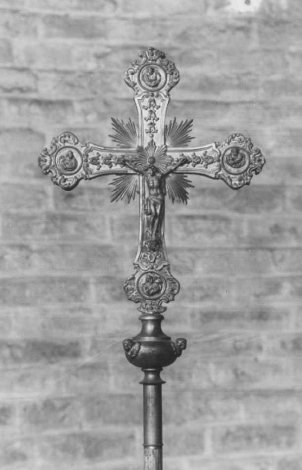 croce processionale, frammento - ambito vicentino (secc. XVIII/ XIX)