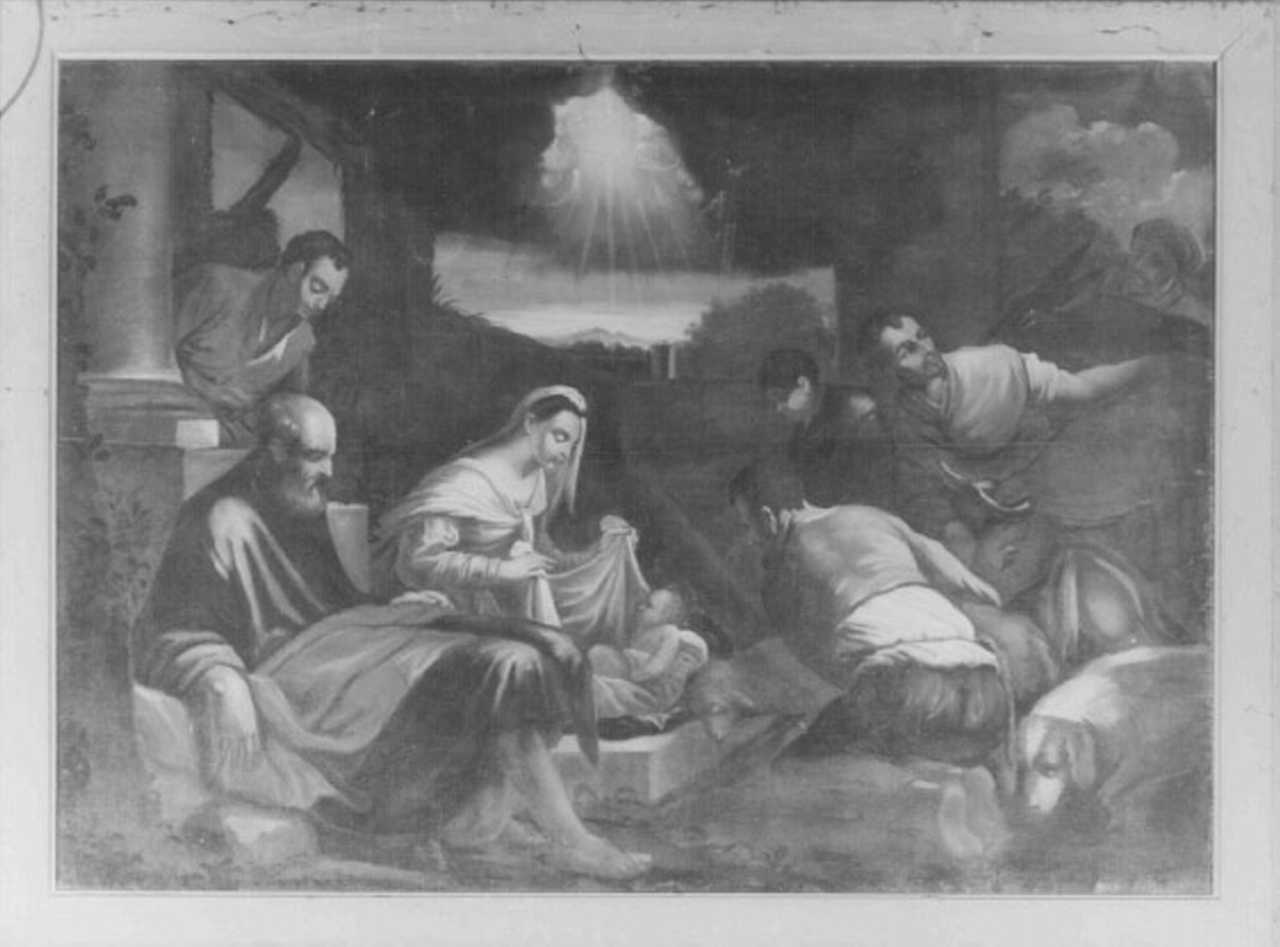 Presepe di S. Giuseppe, adorazione dei pastori (dipinto) - ambito vicentino (sec. XVIII)