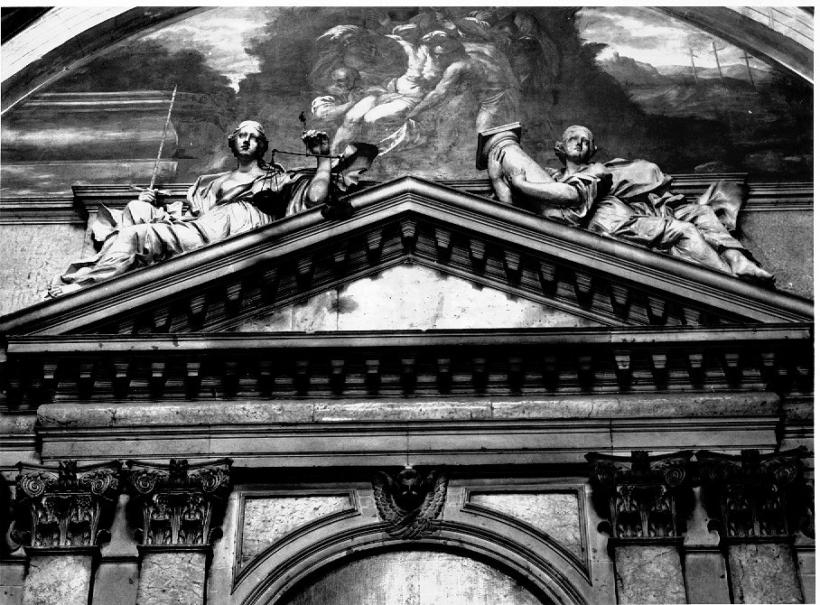 quattro Virtù Cardinali (statua, serie) di Brunelli Gabriele (attribuito) (sec. XVII)