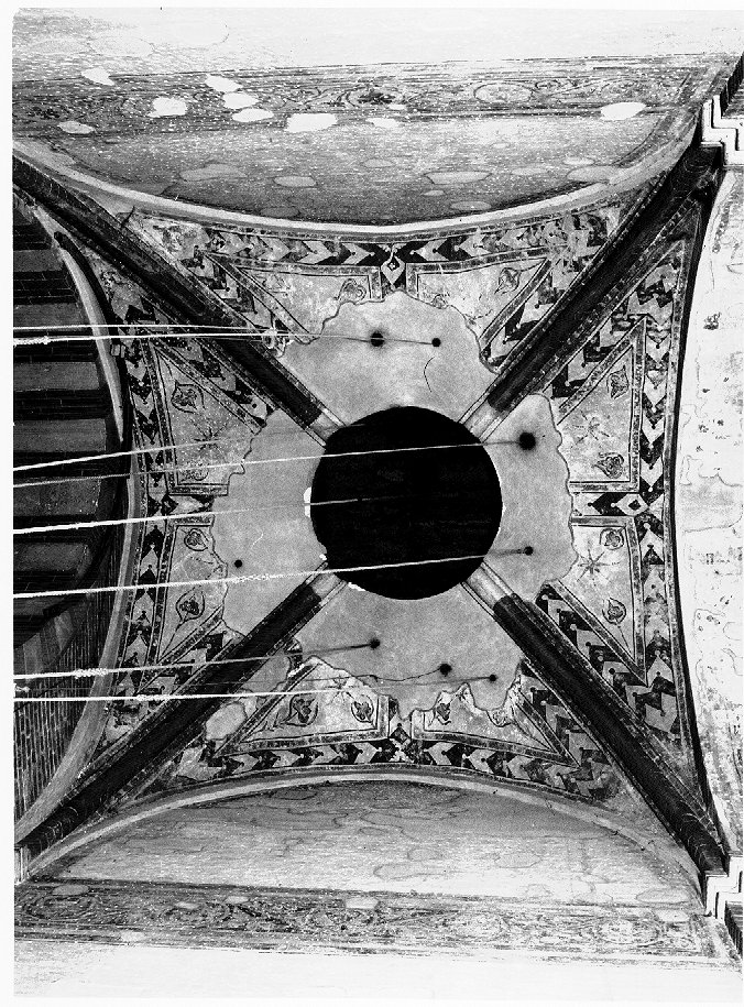 motivi decorativi geometrici e vegetali stilizzati (dipinto, serie) - ambito veneto (sec. XIV)