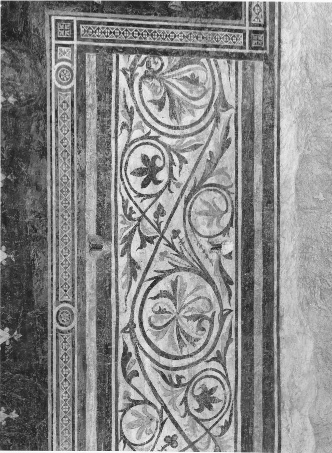 motivi decorativi a girali vegetali (dipinto, serie) - ambito veneto (secc. XIII/ XIV)