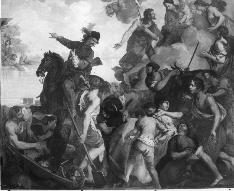 Lendinara salvata dalla rotta dell'Adige (dipinto) di Trevisani Angelo (sec. XVIII)