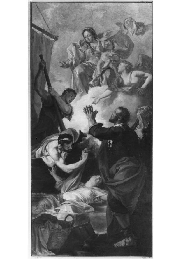 Francesca Bimbato salvata dalle acque del Canal Bianco (dipinto) di Trevisani Angelo (sec. XVIII)