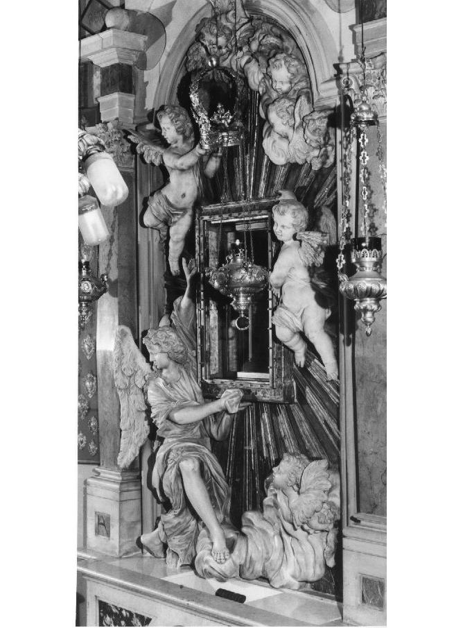 angelo reggicorona (gruppo scultoreo) di Marchiori Giovanni (sec. XVIII)