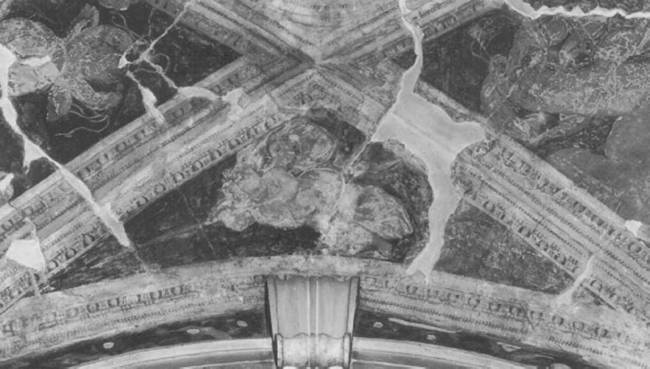 angelo con strumento della passione: lancia (dipinto) di Farinati Paolo (sec. XVI)