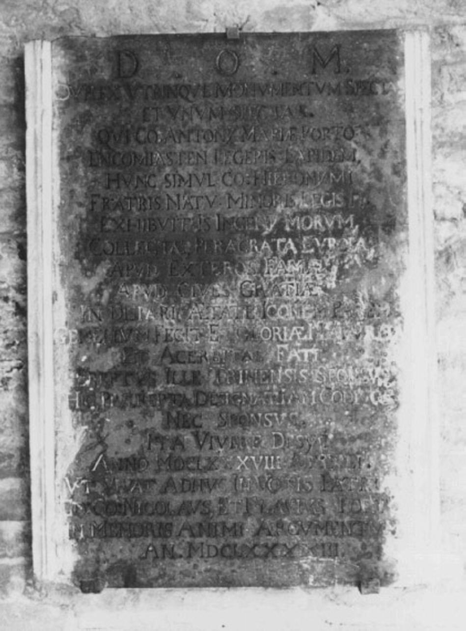 lapide - bottega vicentina (sec. XVII)