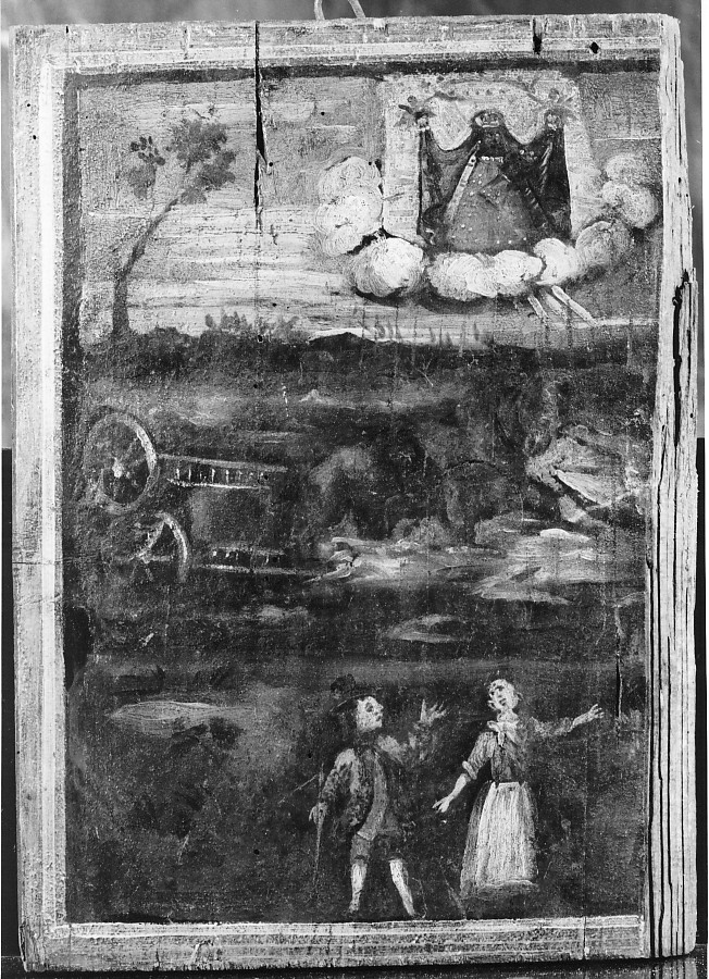 incidente con carrozza (dipinto) - ambito veneto (sec. XVIII)