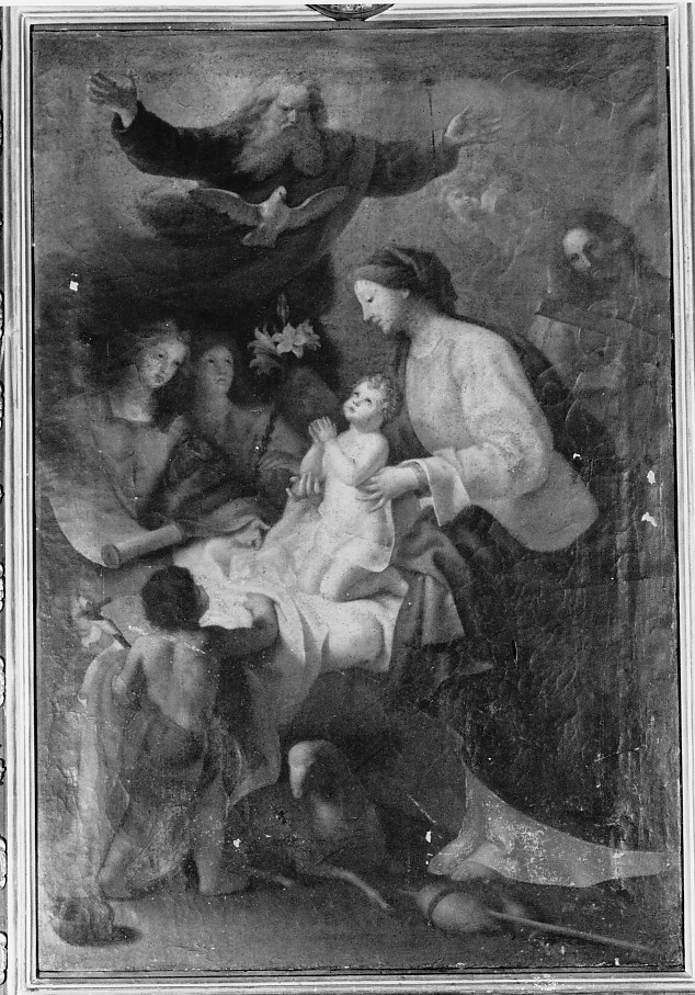 Madonna con Bambino e San Giovannino (dipinto) di Sciacca Tommaso (sec. XVIII)