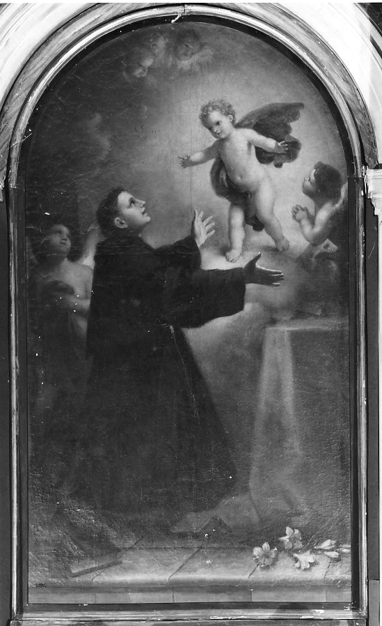 Sant'Antonio da Padova con il bambino (dipinto) di Sciacca Tommaso (sec. XVIII)