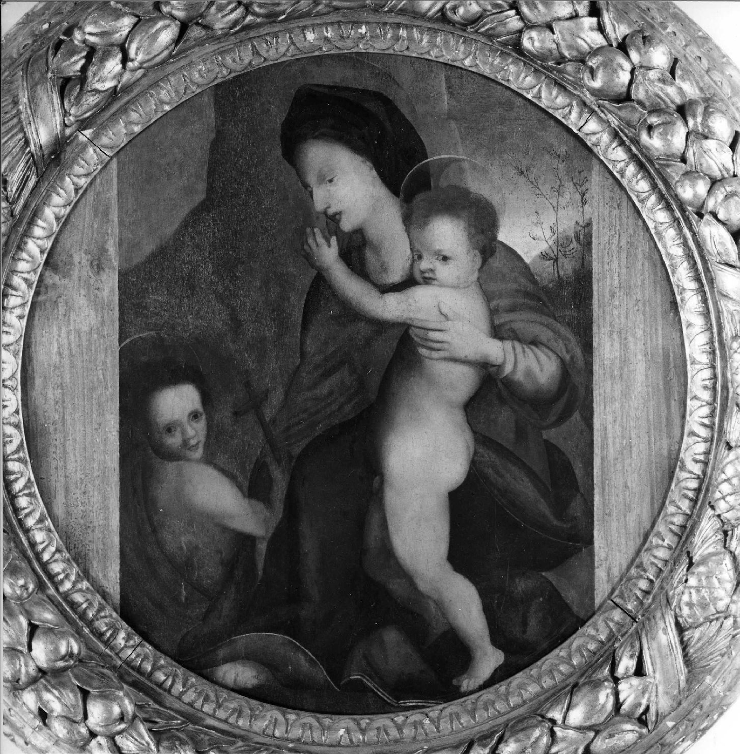Madonna con Bambino e San Giovannino (dipinto) - ambito toscano (sec. XVII)