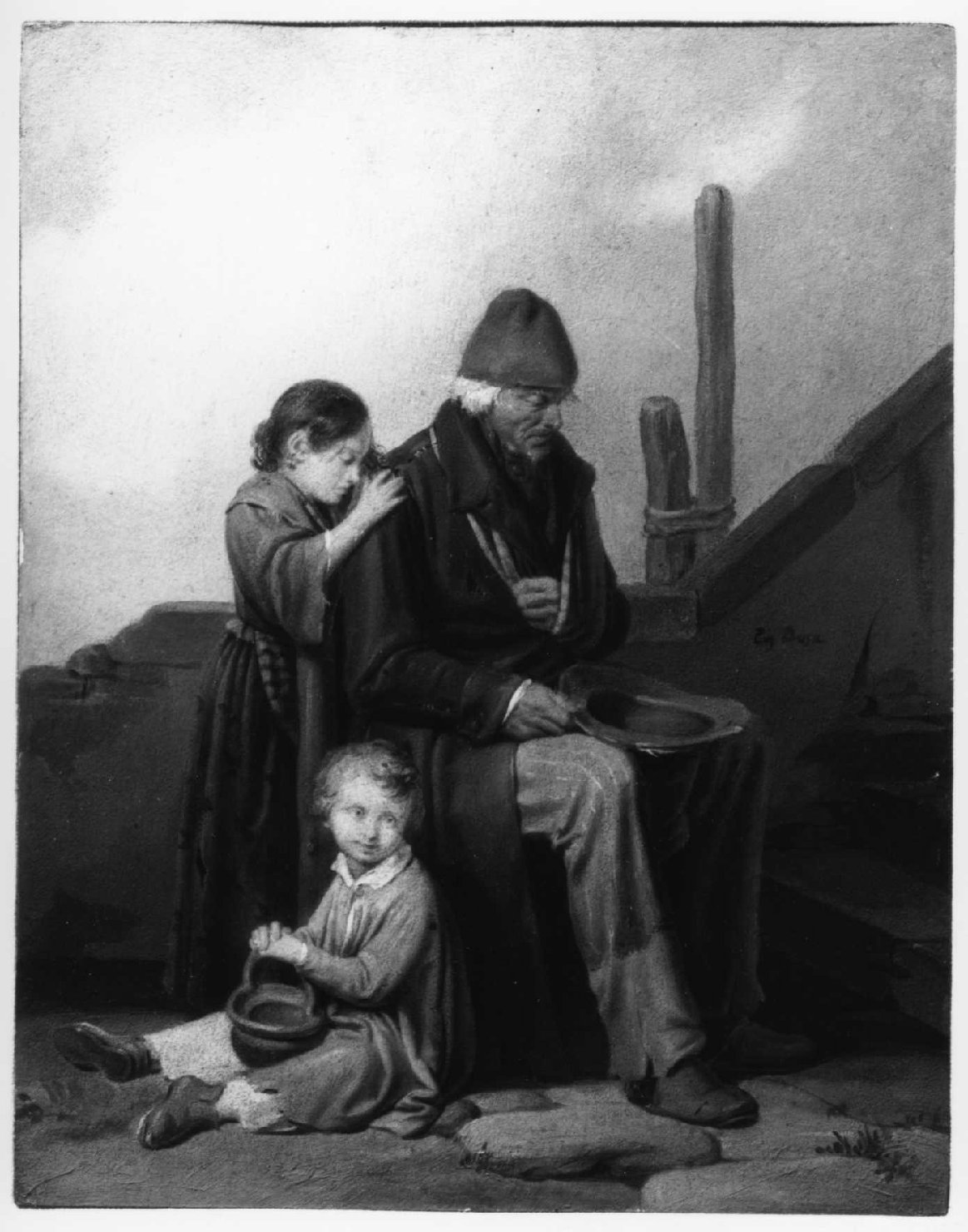 mendicanti (dipinto) di Bosa Eugenio (sec. XIX)