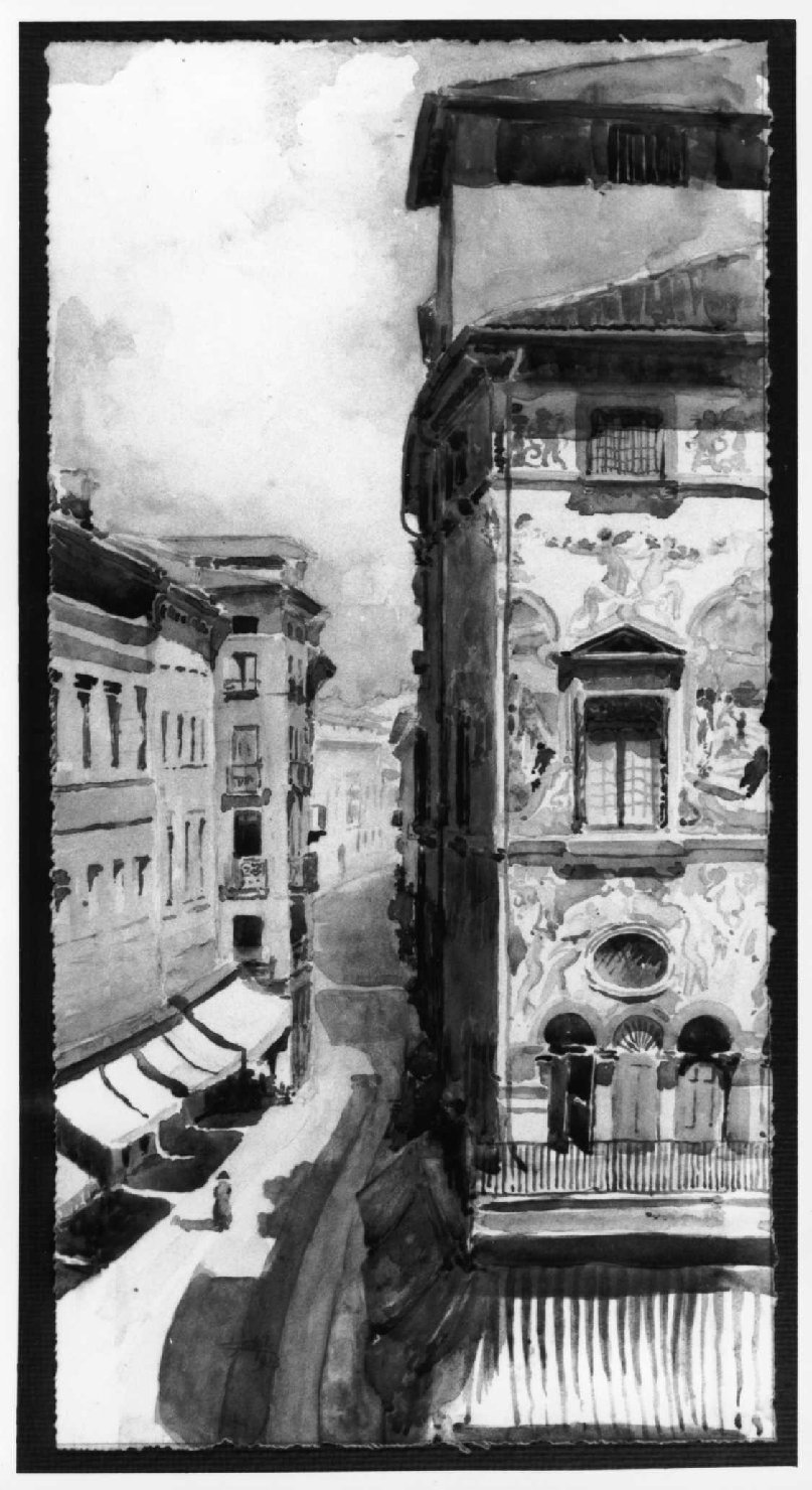 veduta di Vicenza (dipinto) di Chiovato Luigi (sec. XX)