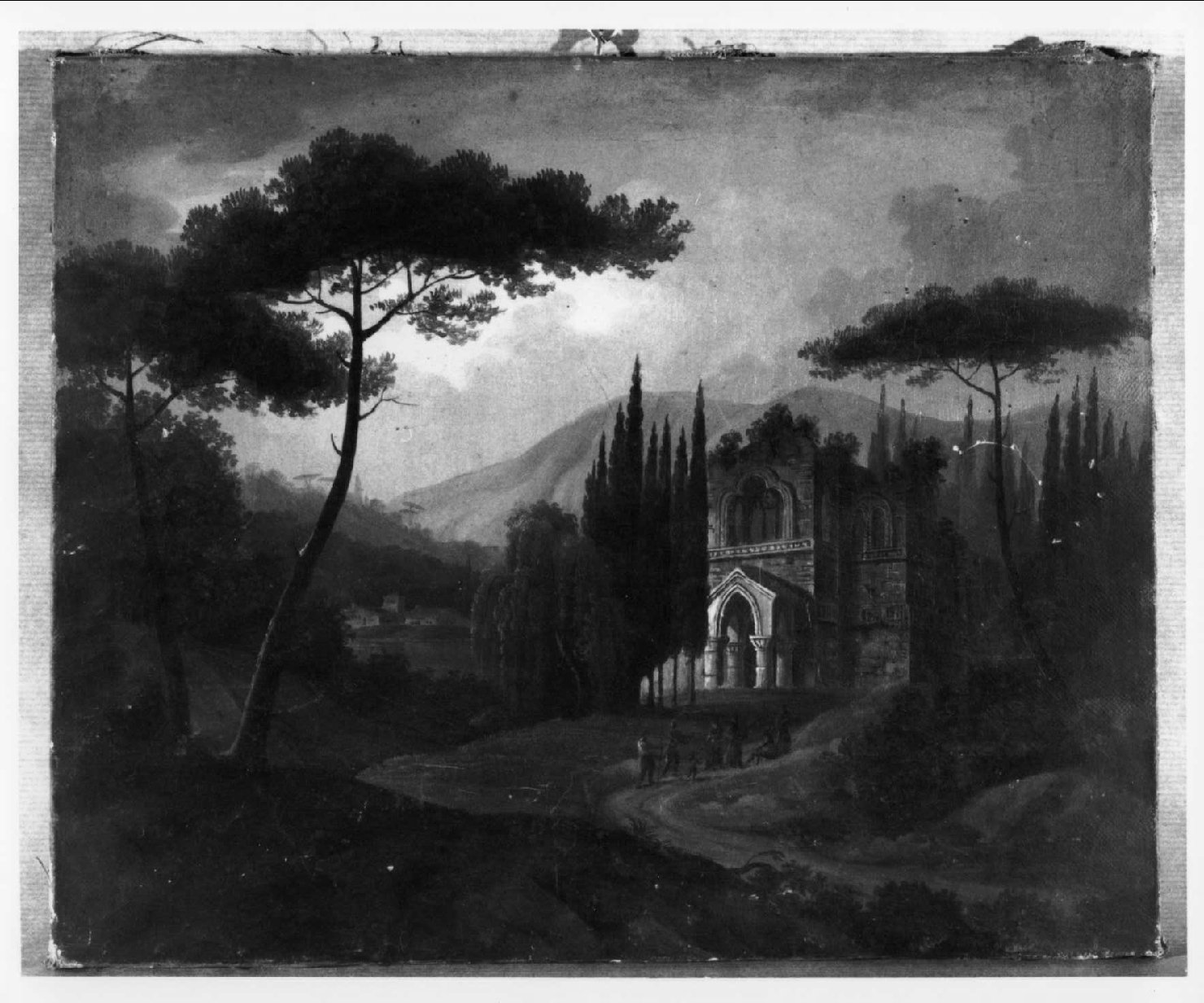 paesaggio con rovine (dipinto) di Castegnaro Federico (metà sec. XIX)