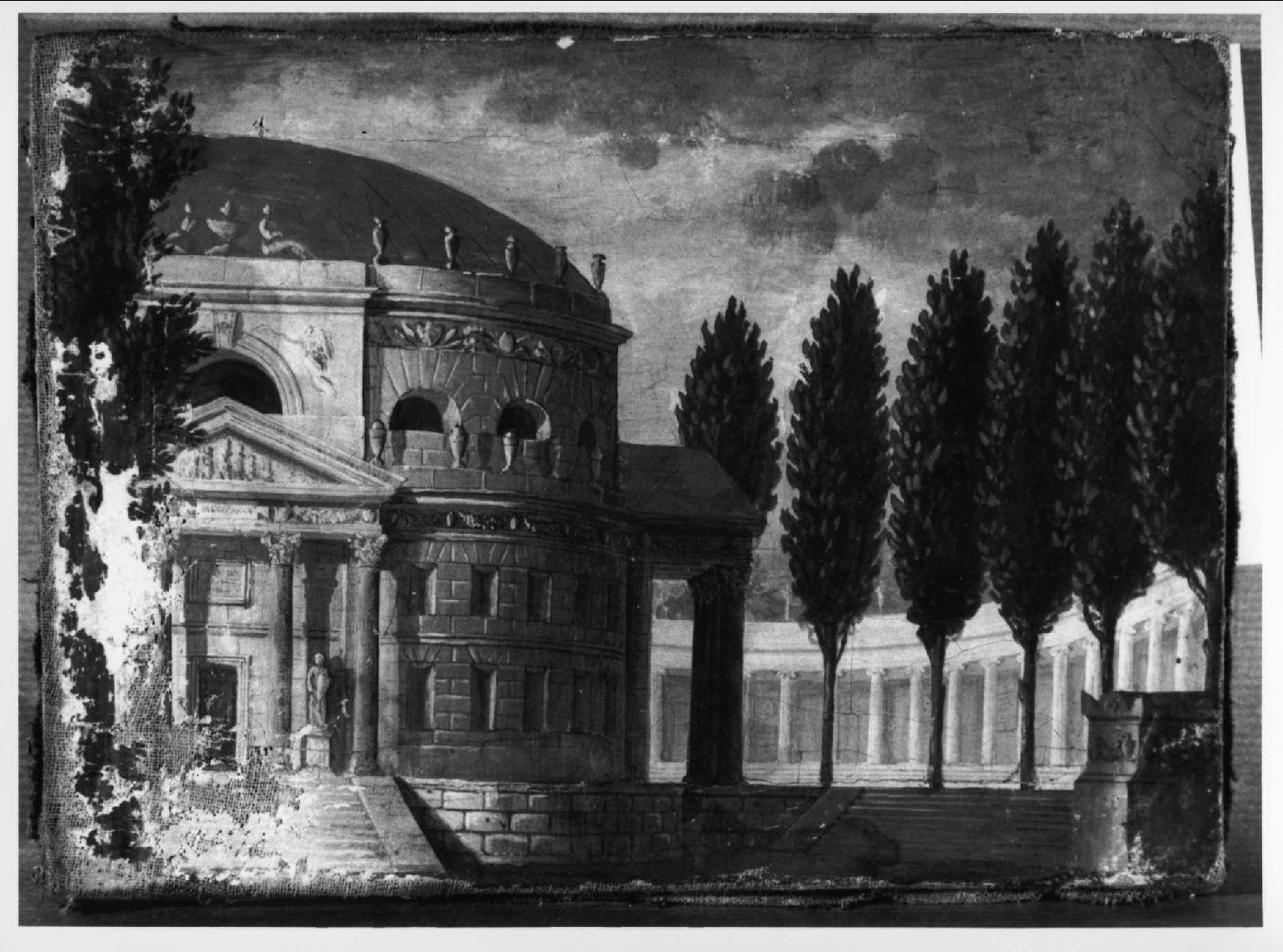 Rotonda neoclassica, architettura (dipinto) di Castegnaro Federico (sec. XIX)