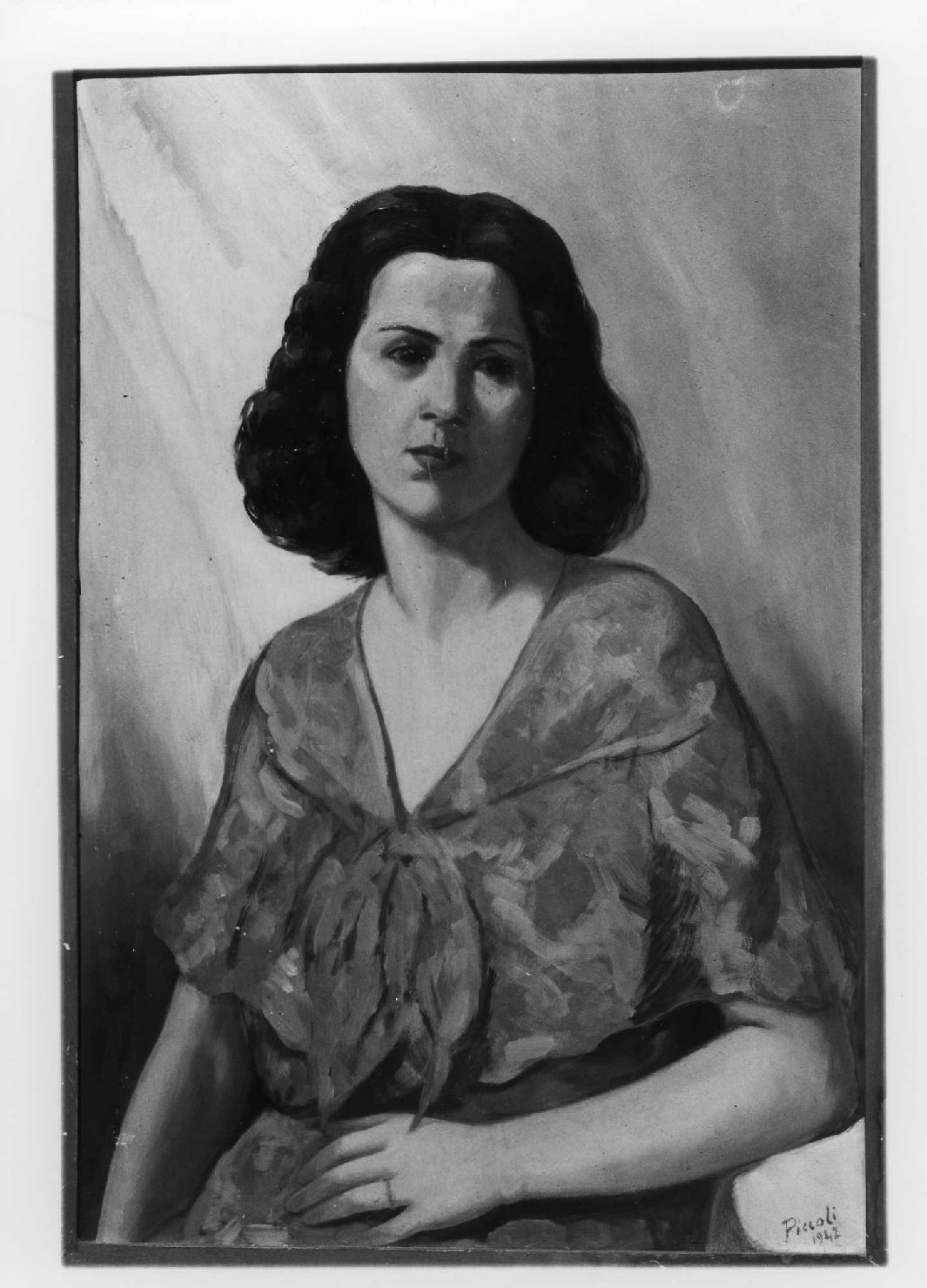 Ritratto della moglie, ritratto di donna (dipinto) di Piccoli Domenico Stanislao (sec. XX)