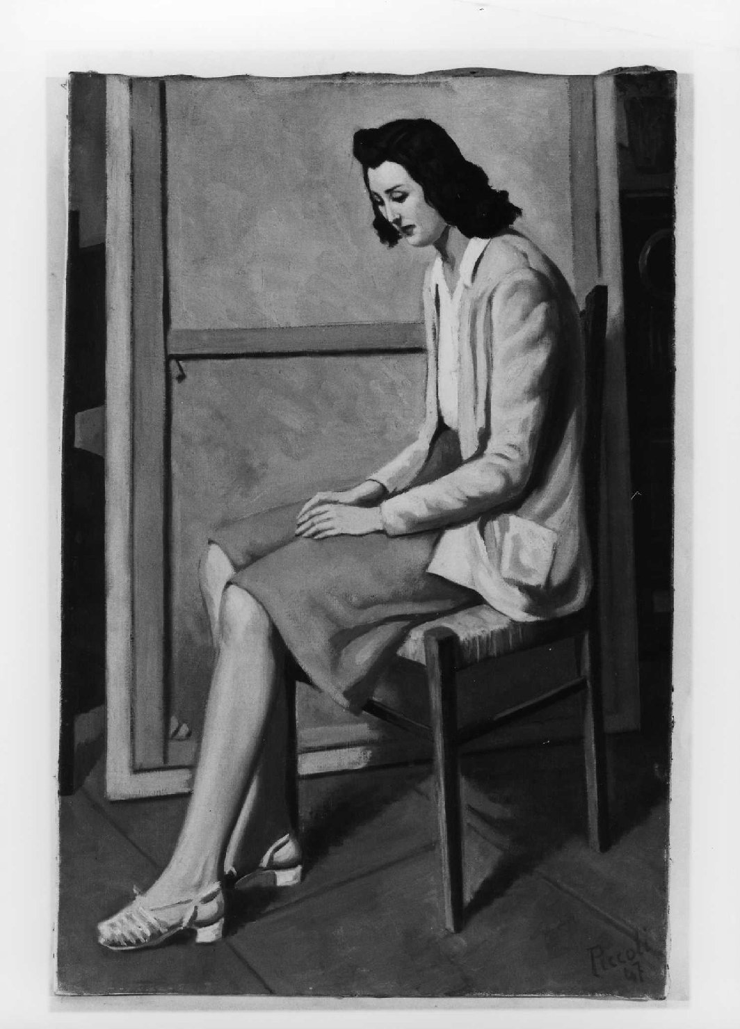 ritratto di donna (dipinto) di Piccoli Domenico Stanislao (sec. XX)