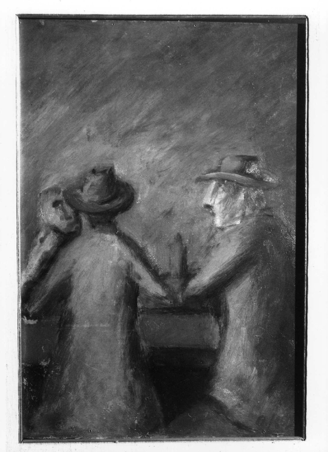 Uomini che giocano a carte (dipinto) - ambito italiano (sec. XX)