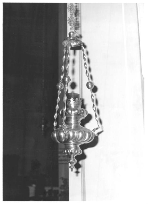 lampada pensile a vaso, serie - ambito veneto (seconda metà sec. XIX)