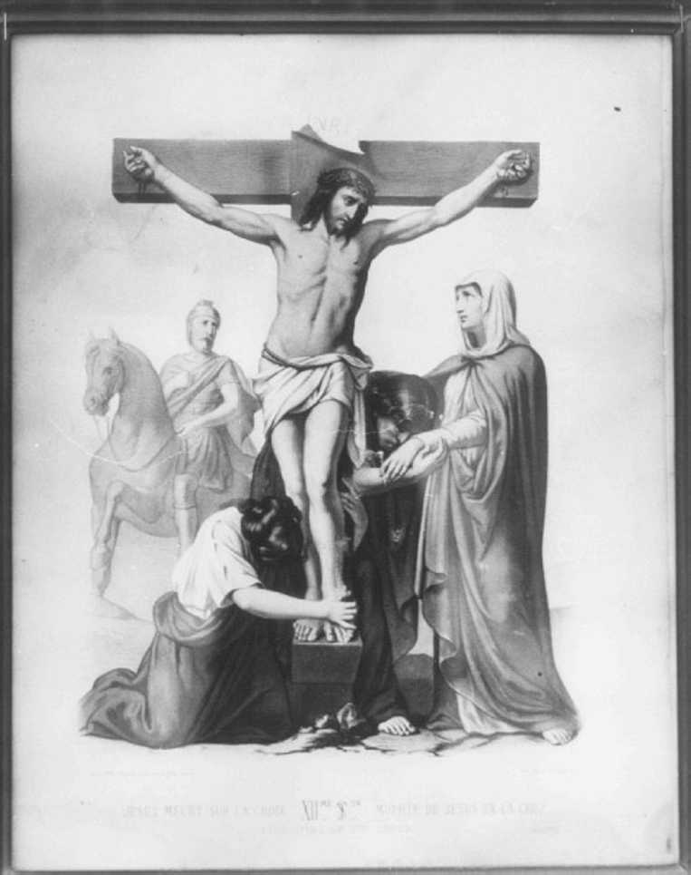 stazione XII: Gesù innalzato e morto in croce (stampa) - ambito parmense, ambito parigino (seconda metà sec. XIX)