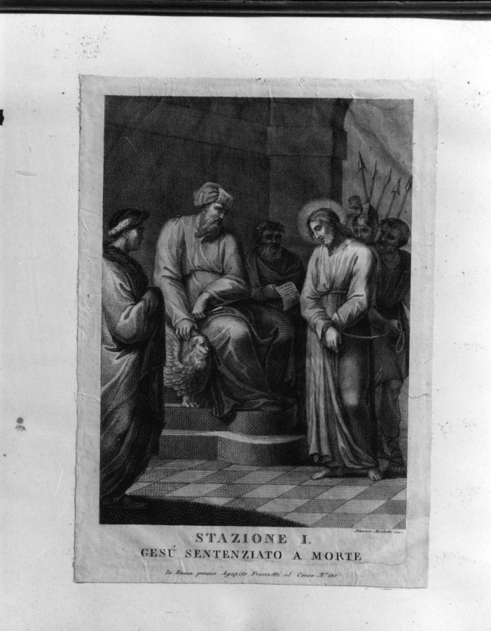 stazioni della via crucis (stampa, serie) di Mochetti Alessandro (secc. XIX/ XX)