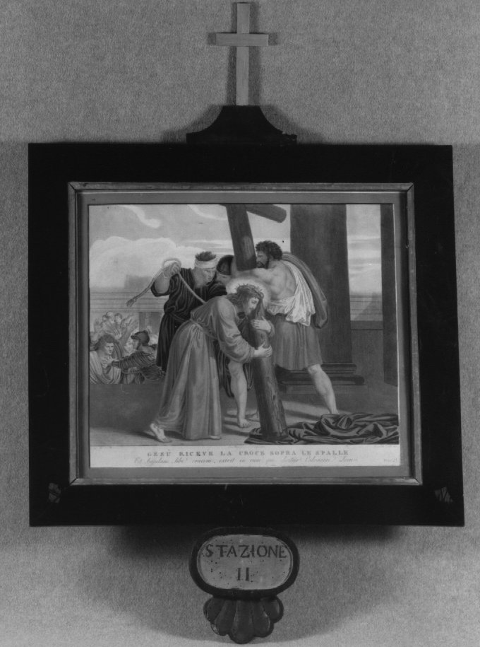 stazione II: Gesù caricato della croce (stampa) - ambito veneto (sec. XIX)