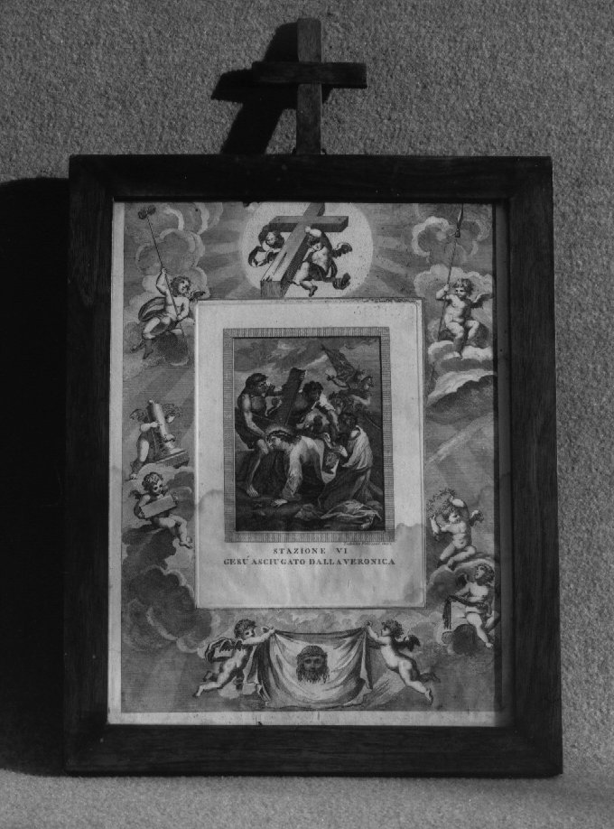 stazione VI: Gesù asciugato dalla Veronica (stampa) - ambito veneto (seconda metà sec. XIX)