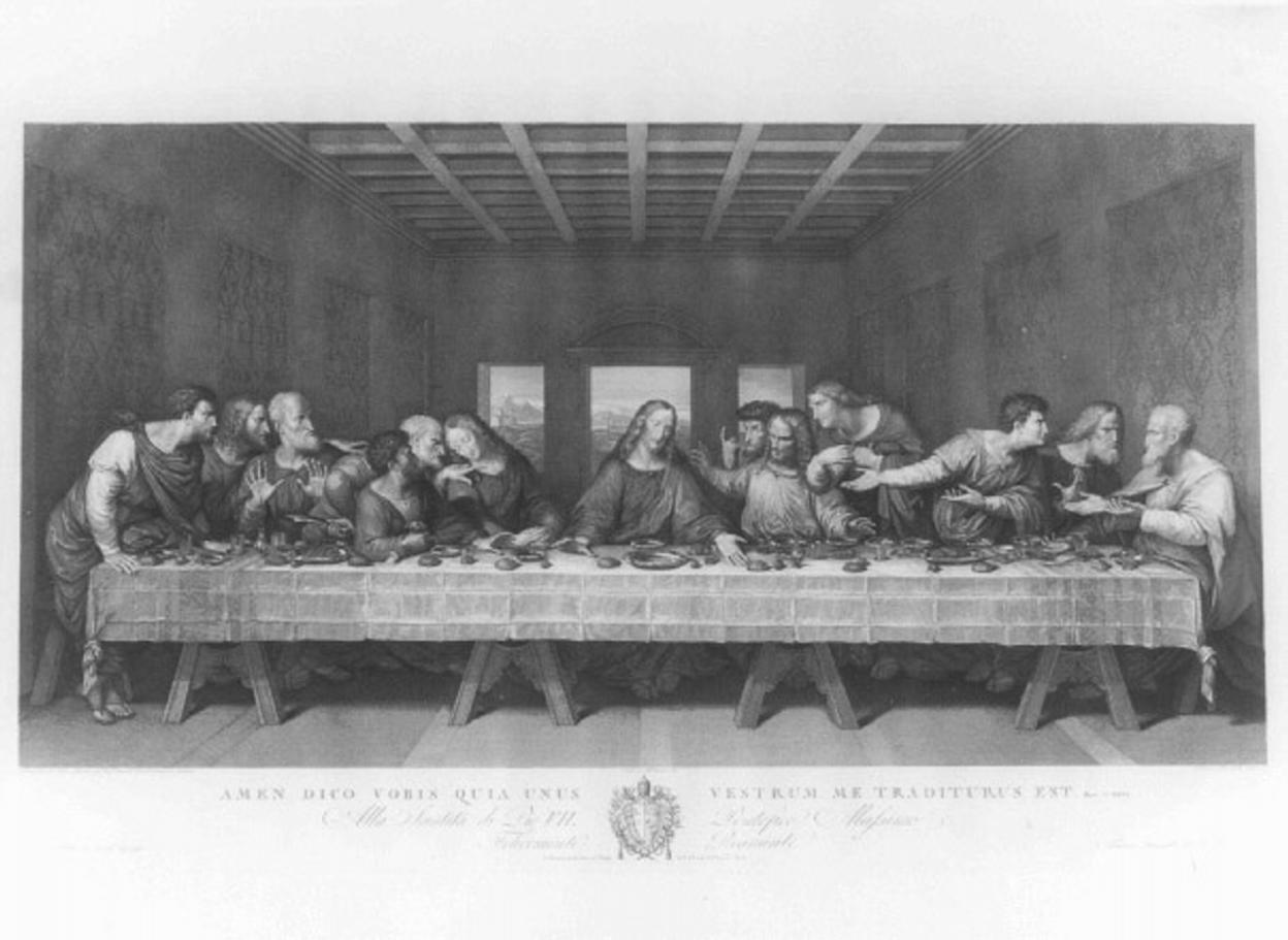 ultima cena (stampa) di Leonardo da Vinci, Matteini Teodoro, Rainaldi Francesco (secc. XVIII/ XIX)