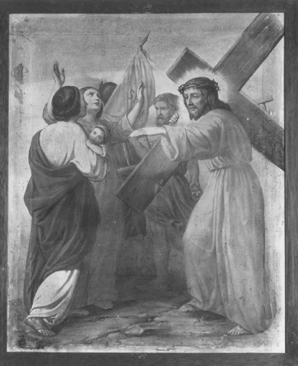 stazione VIII: Gesù consola le donne di Gerusalemme (stampa) di Carot Jules (sec. XIX)