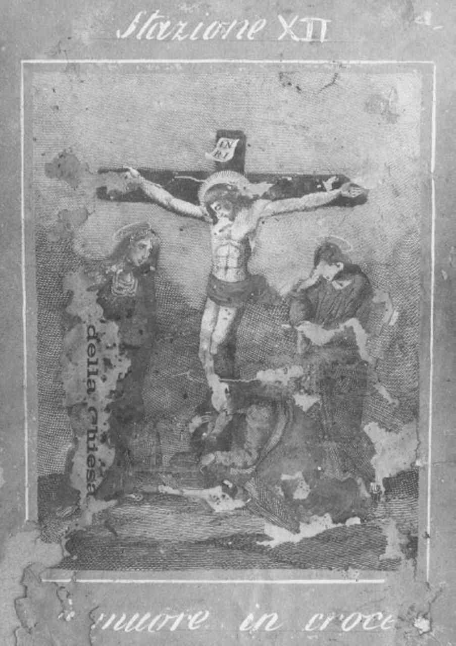 stazione XII: Gesù innalzato e morto in croce (stampa) - ambito veronese (secc. XIX/ XX)