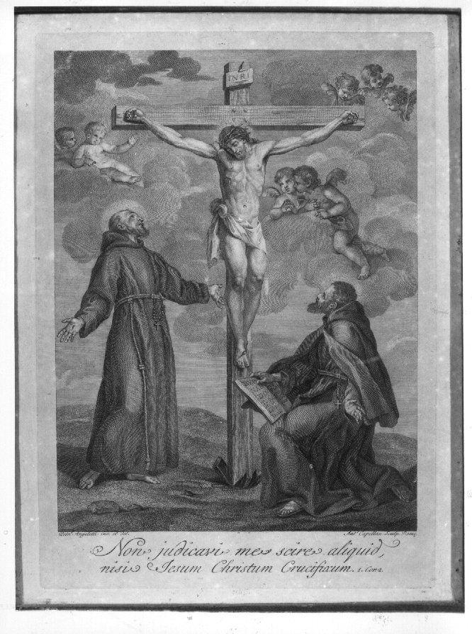 Cristo crocifisso (stampa) di Angeletti Pietro, Capellan Antonio (secc. XVIII/ XIX)