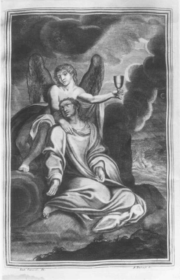 orazione di Cristo nell'orto di Getsemani (stampa) di Carracci Ludovico, Thiboust Benoit (sec. XVIII)