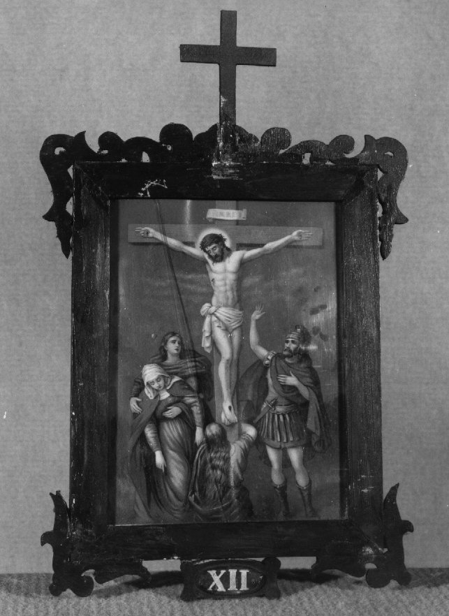 stazione XII: Gesù innalzato e morto in croce (stampa) - ambito veneto (fine/inizio secc. XIX/ XX)