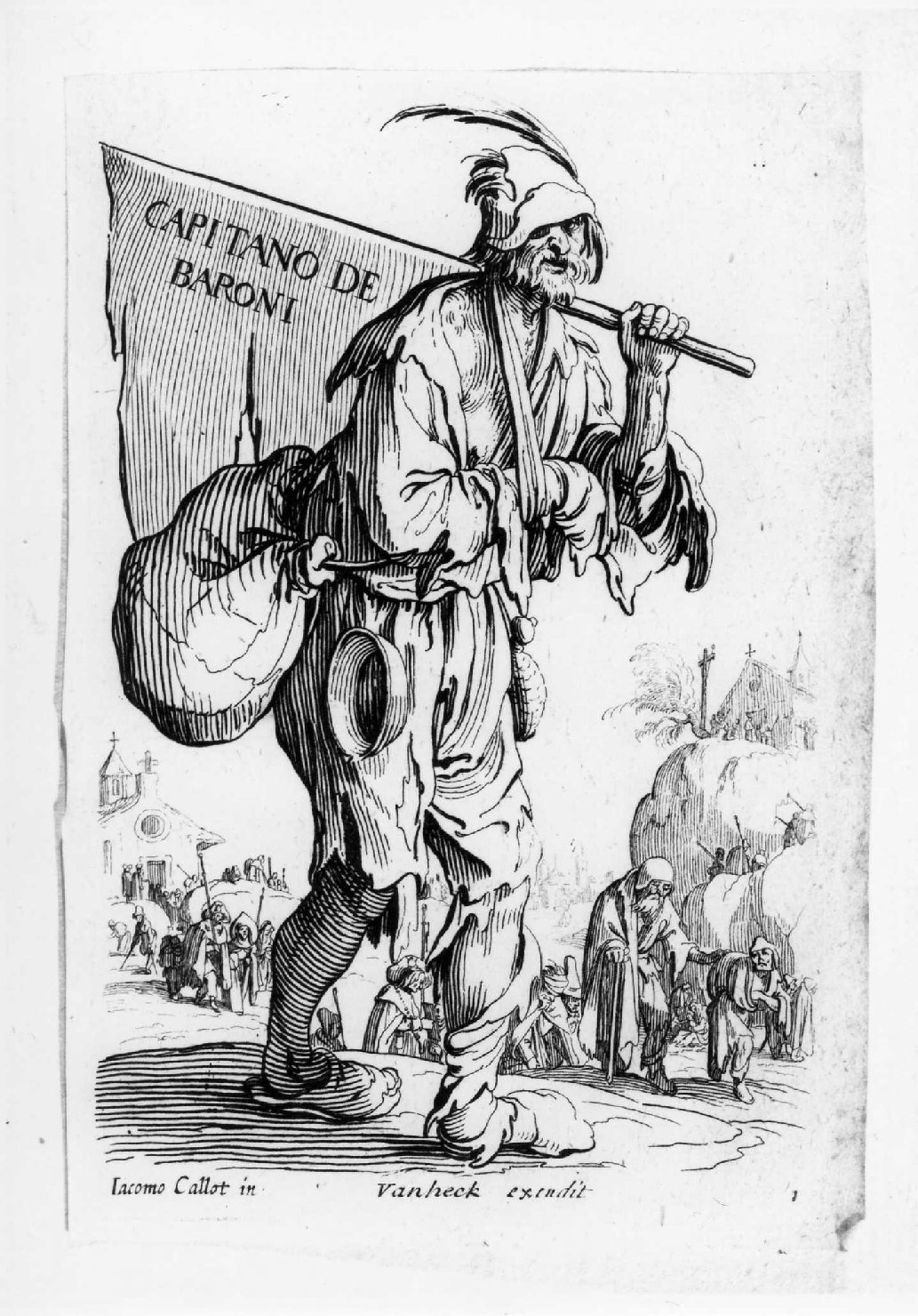 Capitano de baroni, mendicante (stampa, serie) di Callot Jacques (sec. XVII)