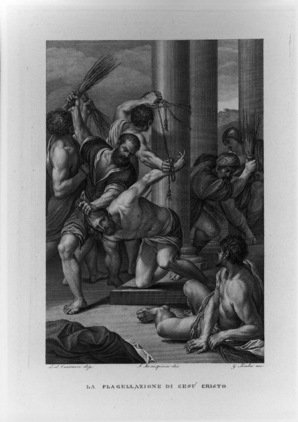 flagellazione di Cristo (stampa, serie) di Carracci Ludovico, Tomba Giulio, Rosaspina Francesco (sec. XIX)