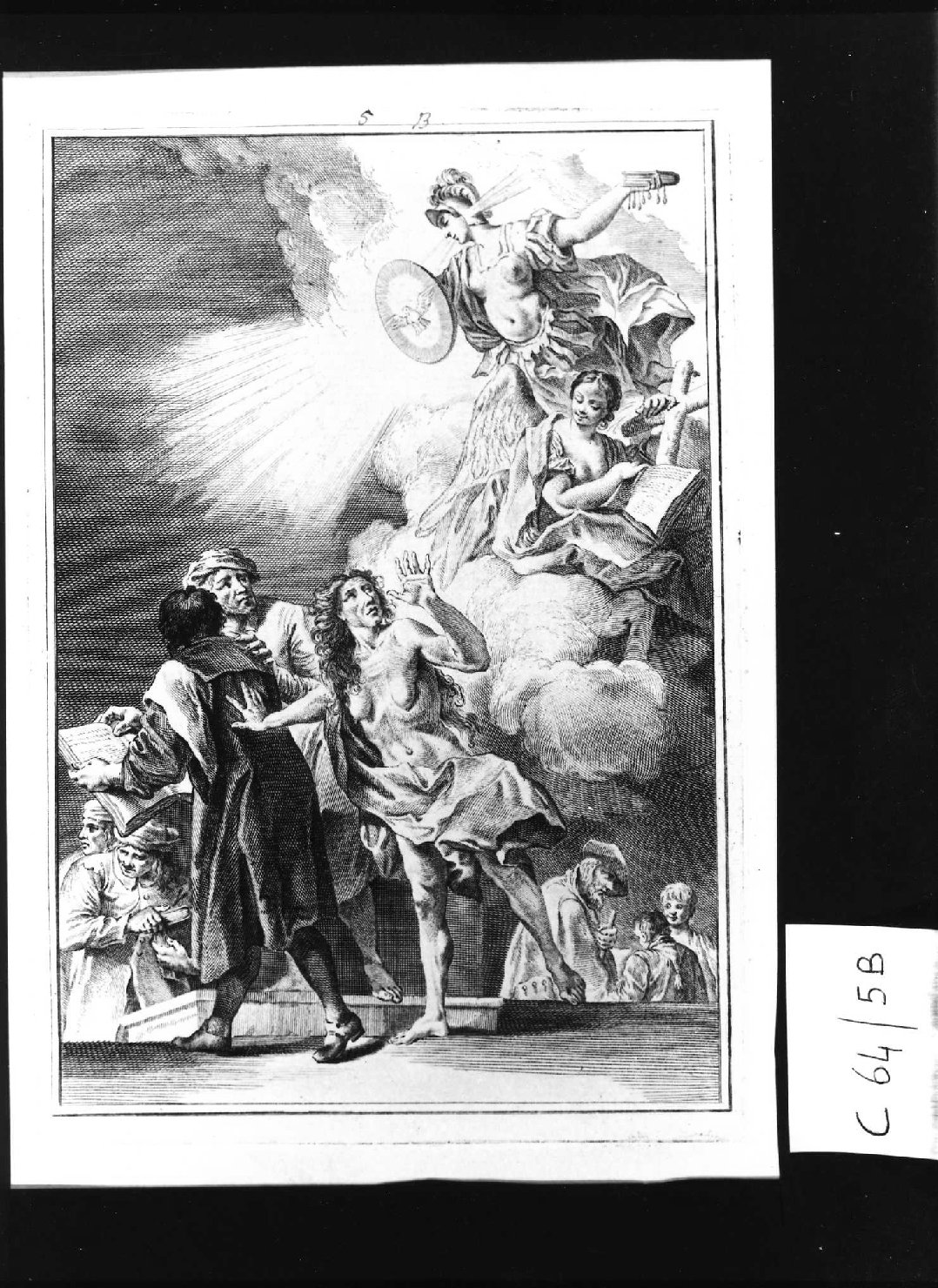 La Sapienza divina e la Vera Religione scacciano l'Eresia, scena allegorica (stampa, serie) di Piazzetta Giovanni Battista (sec. XVIII)