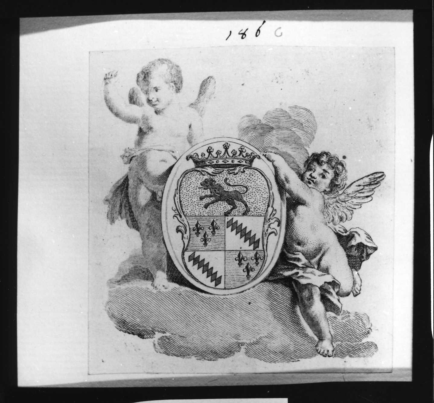 angeli reggistemma (stampa smarginata, serie) di Piazzetta Giovanni Battista (attribuito) (sec. XVIII)