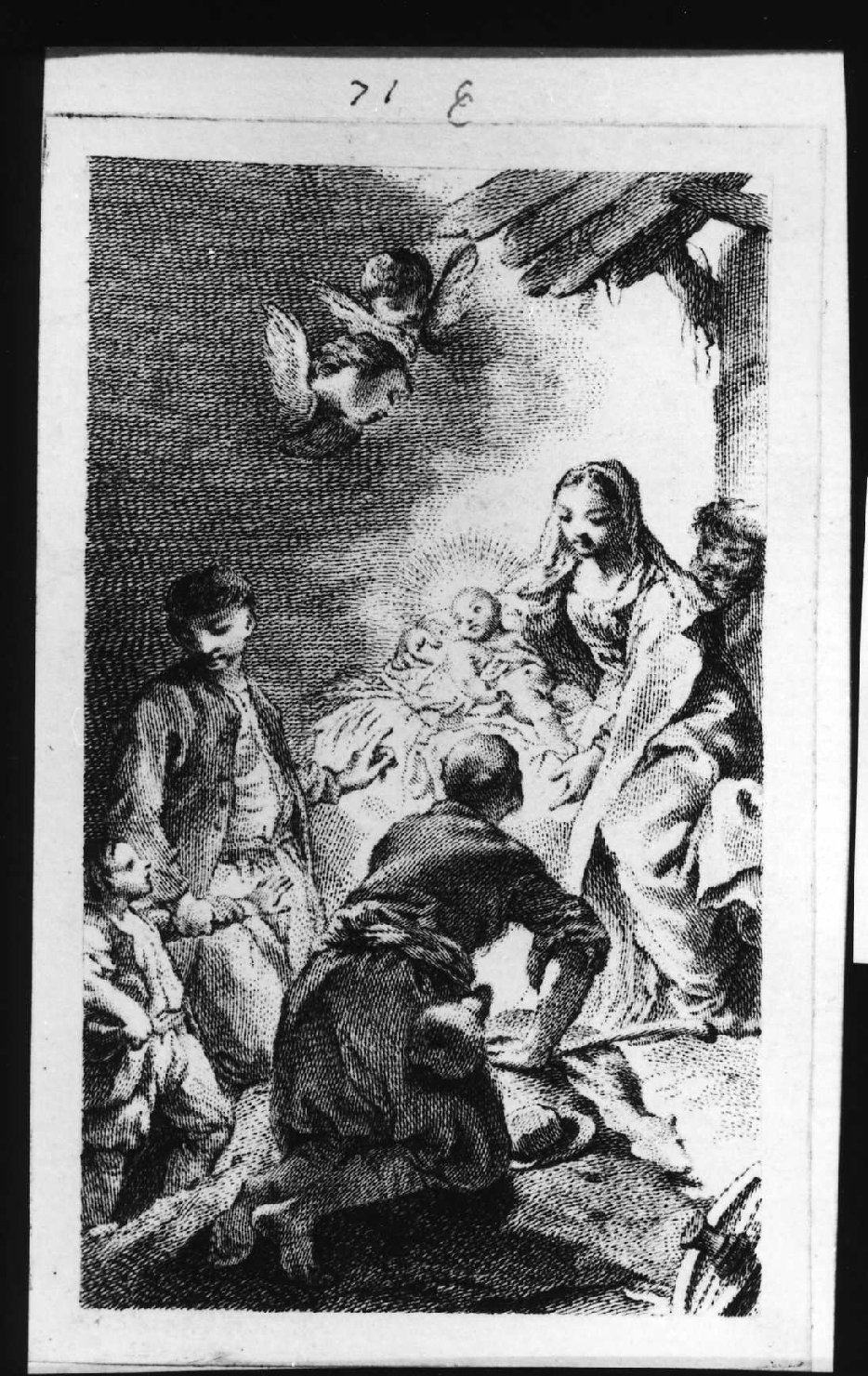 adorazione dei pastori (stampa, serie) di Piazzetta Giovanni Battista, Bartolozzi Francesco (sec. XVIII)