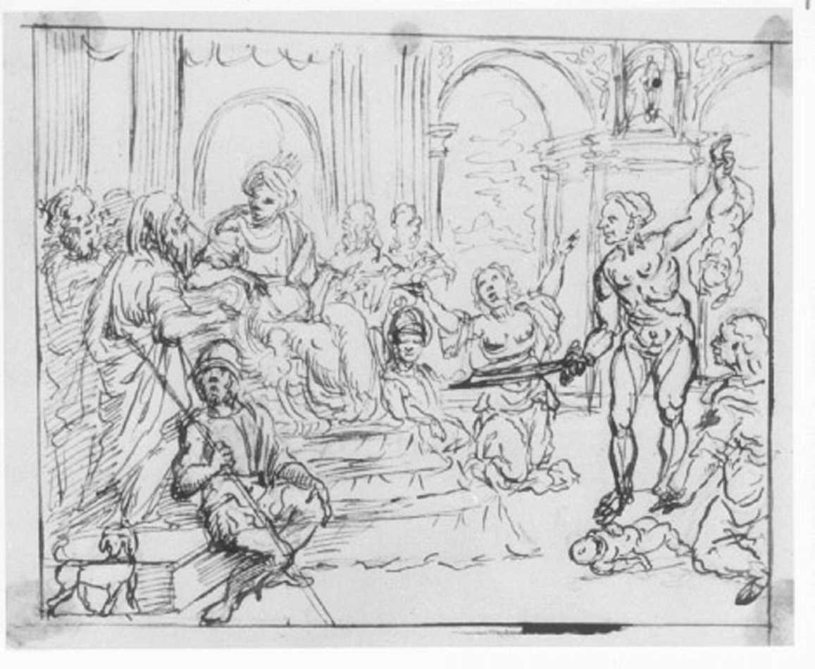 Giudizio di Salomone (disegno) - ambito veneto (ultimo quarto sec. XVI)