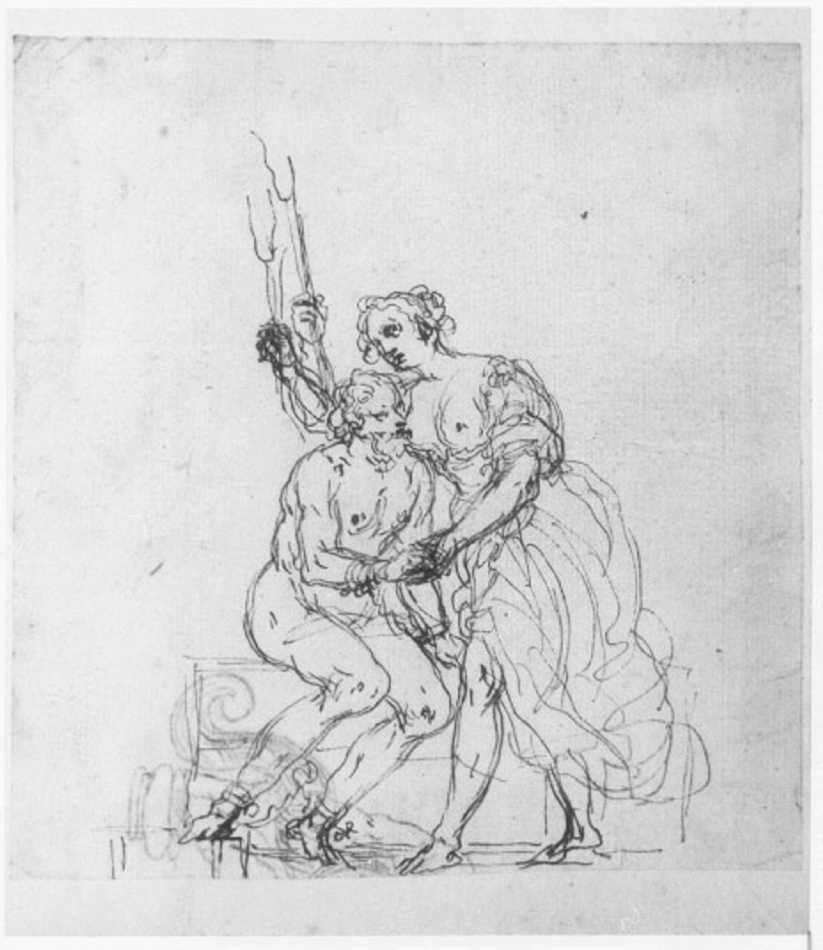 scena campestre (disegno) - ambito veneto (metà sec. XVI)