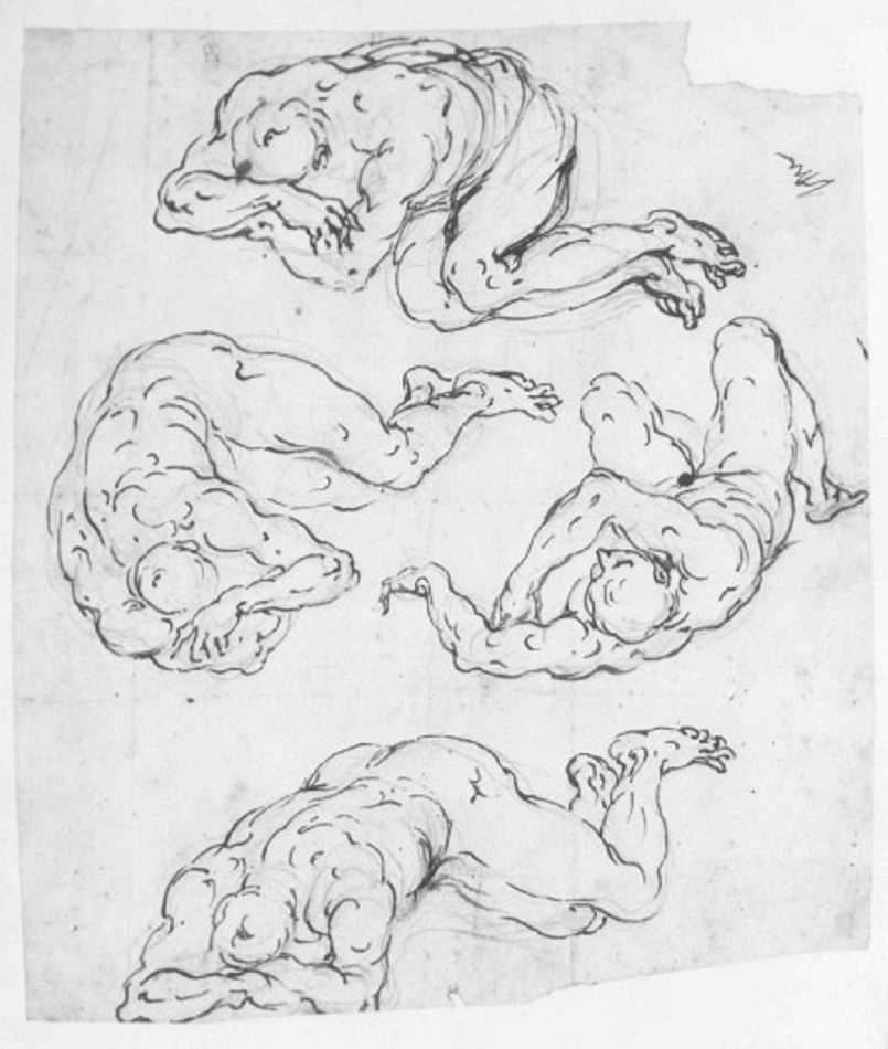 figura maschile (disegno) di Maganza Giovanni Battista il Vecchio detto Magagno' (metà sec. XVI)