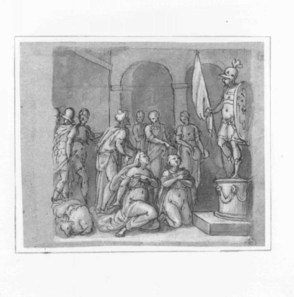 figura femminile (disegno) - ambito veneto (seconda metà sec. XVI)