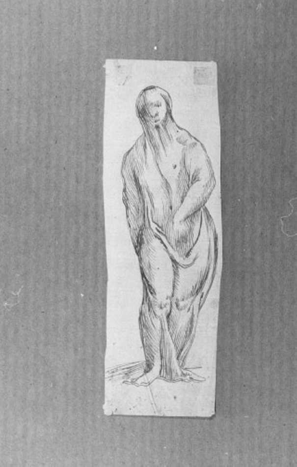 figura femminile (disegno) - ambito veneto (metà sec. XVII)