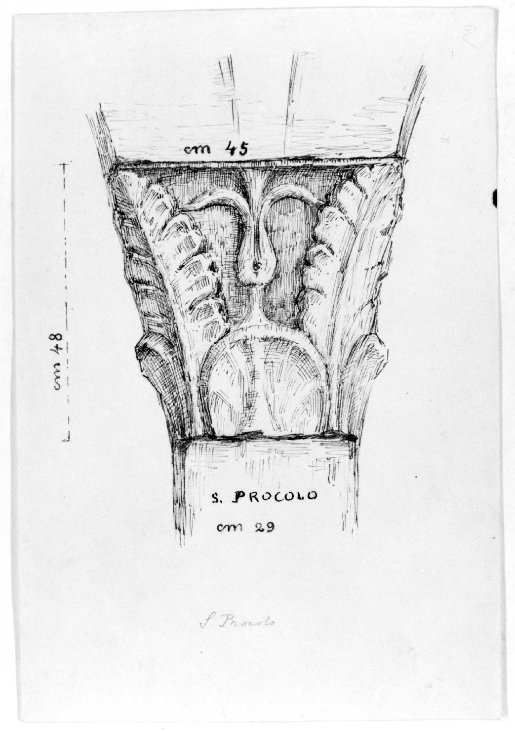 capitello (disegno) - ambito veronese (prima metà sec. XX)