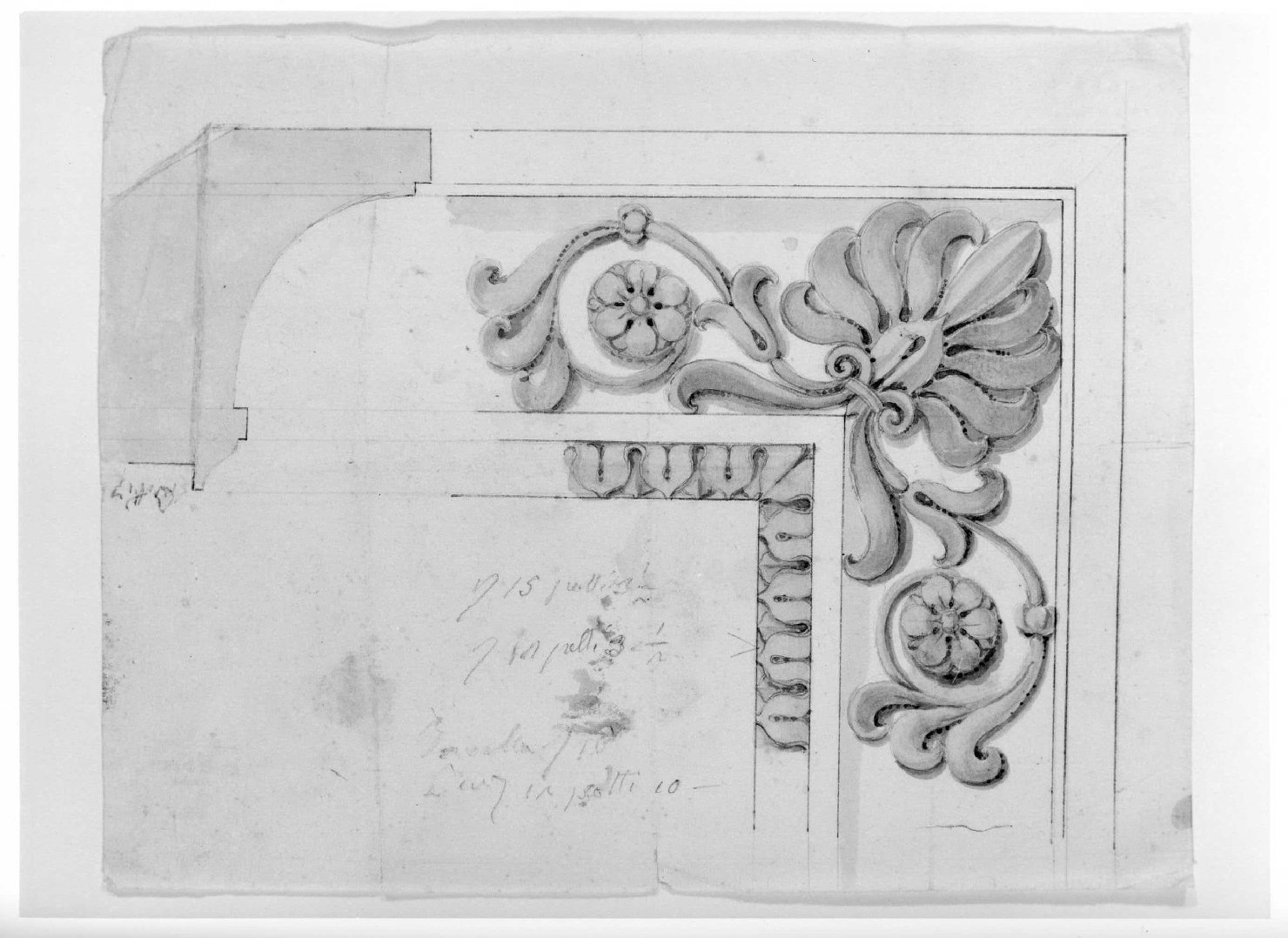 motivi decorativi (disegno) - ambito veronese (prima metà sec. XIX)