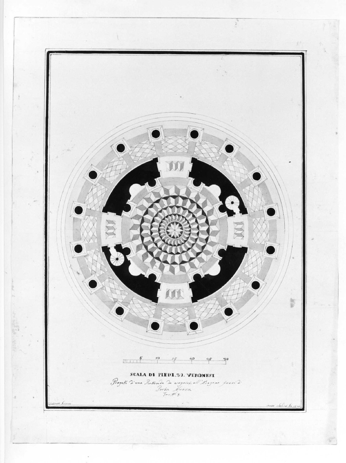 pianta di edificio (disegno) di Avesani Gaetano (sec. XIX)