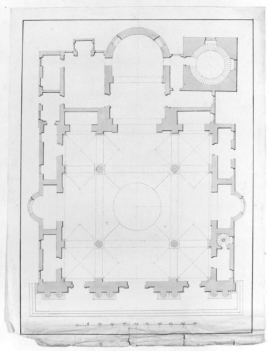 pianta di edificio (disegno) - ambito veronese (primo quarto sec. XIX)