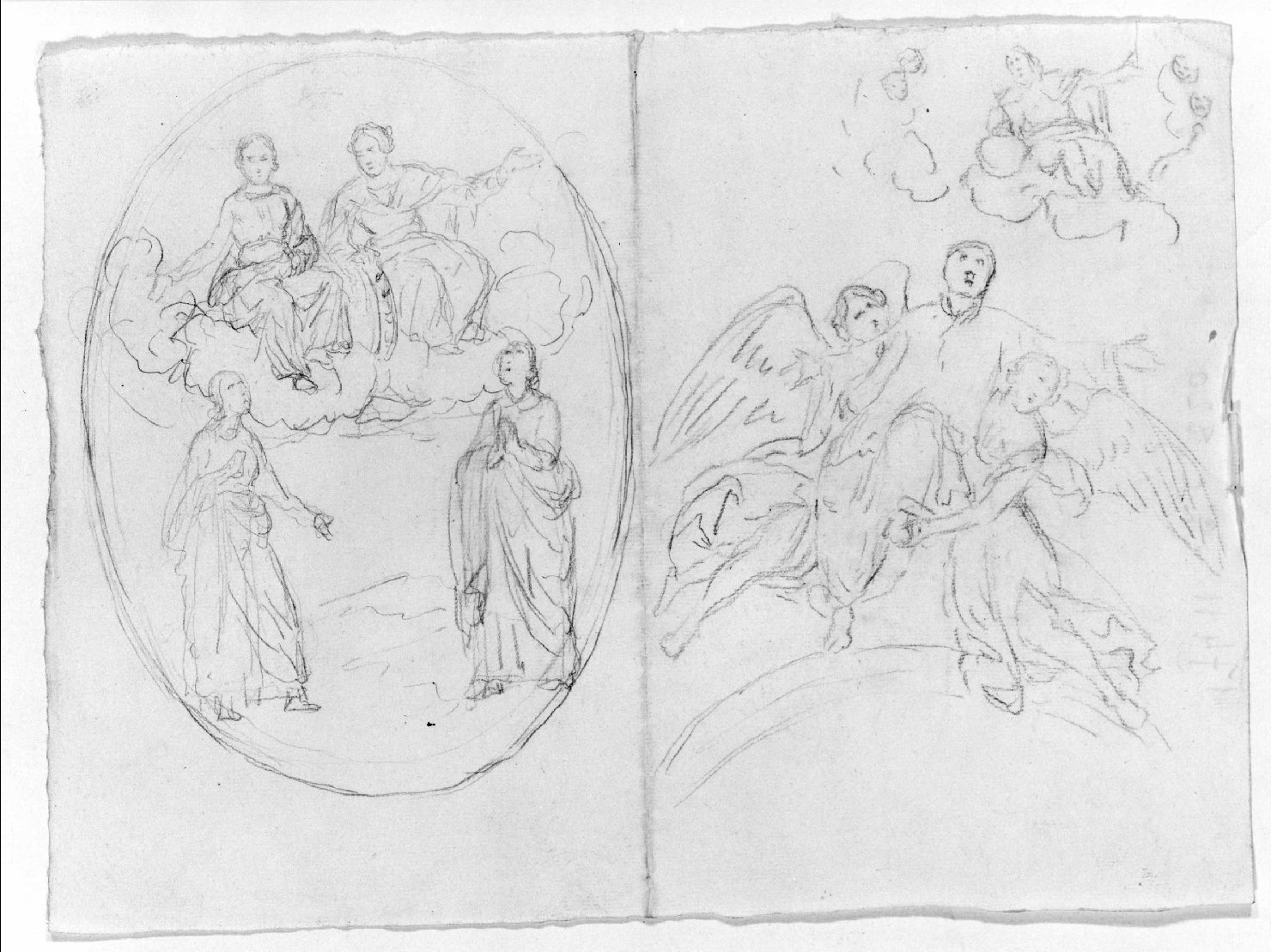 scena sacra (disegno) di Recchia Angelo (attribuito) (metà sec. XIX)