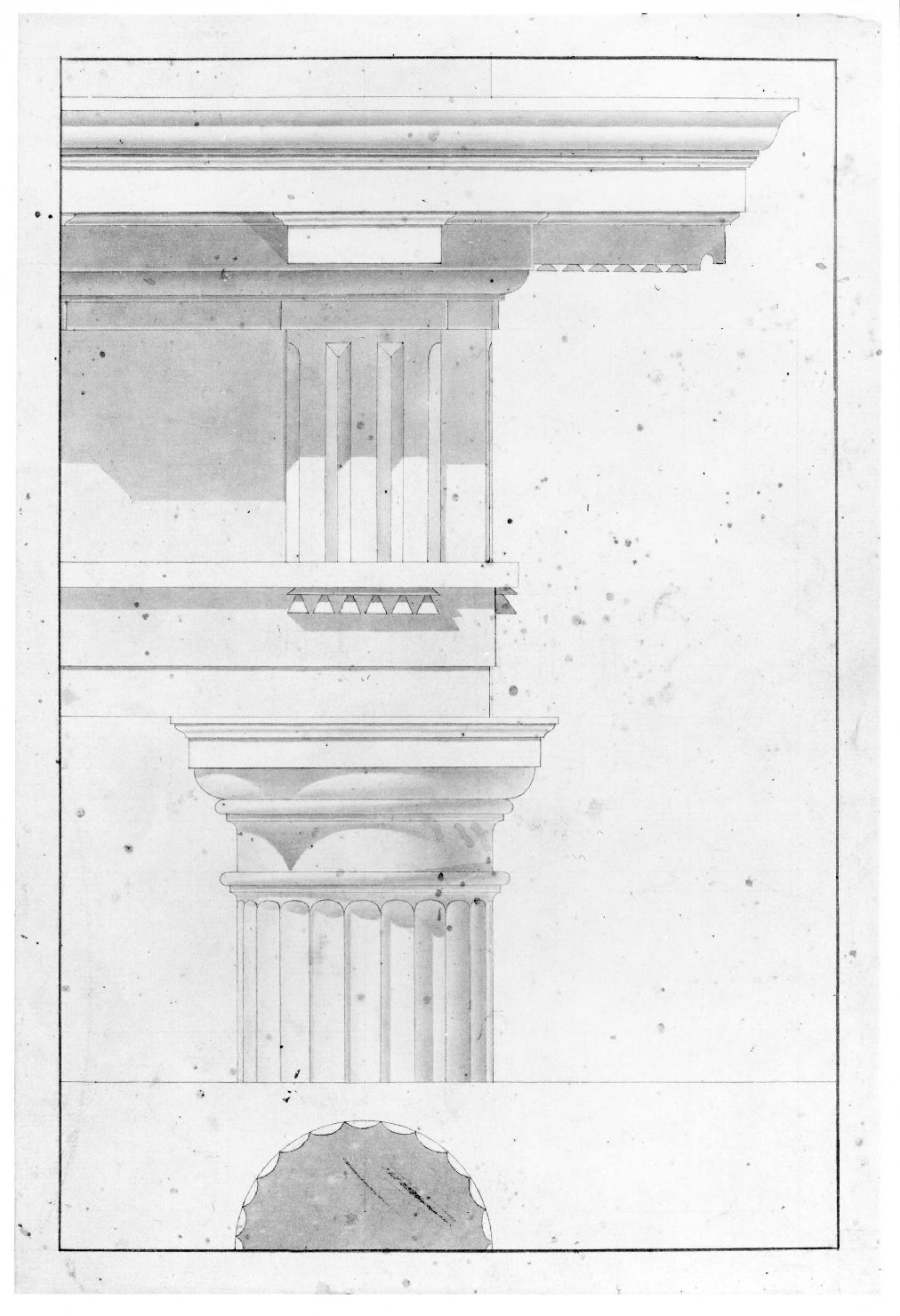 elementi architettonici (disegno) - ambito Italia settentrionale (prima metà sec. XIX)