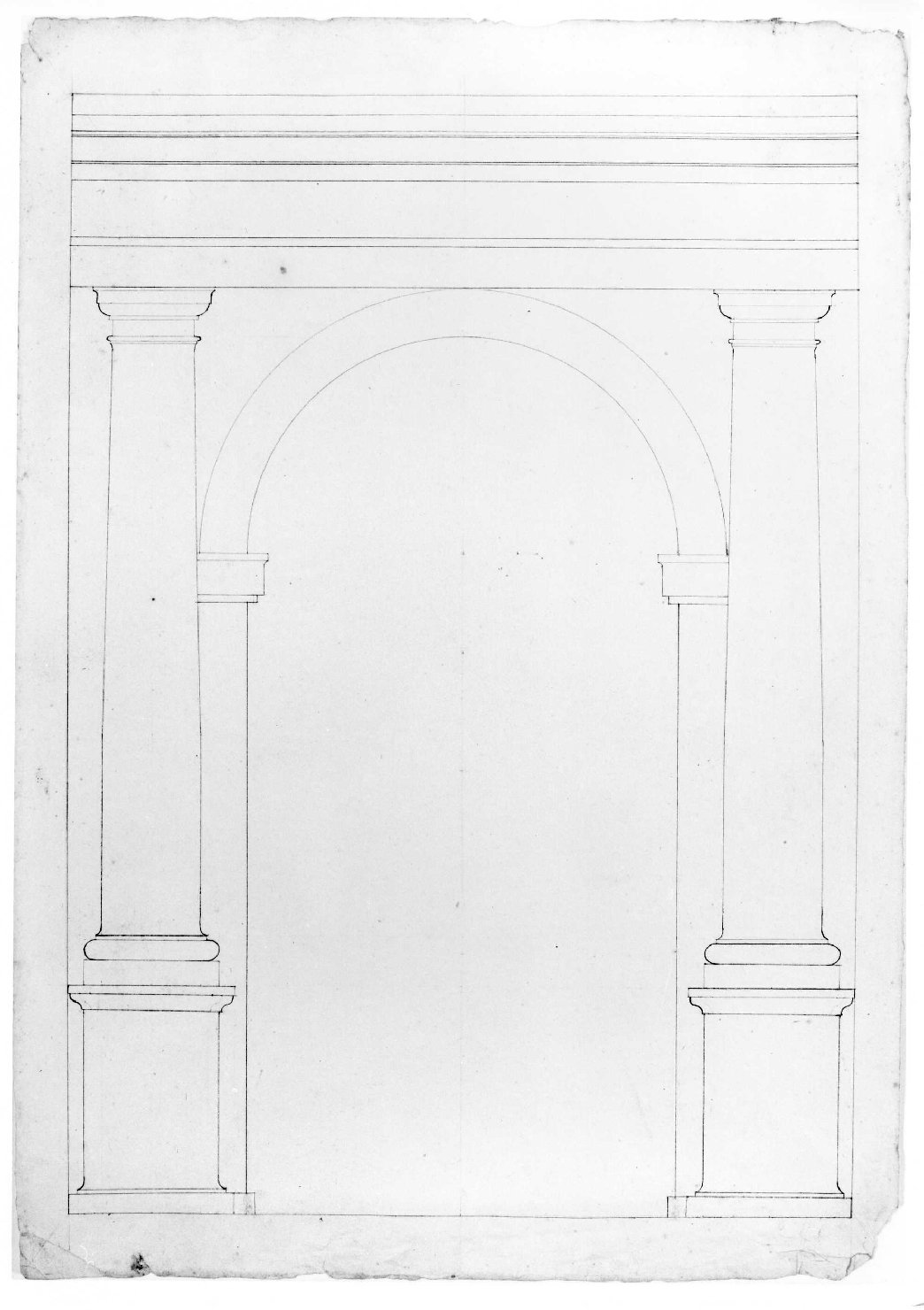 elementi architettonici (disegno) - ambito Italia settentrionale (prima metà sec. XIX)